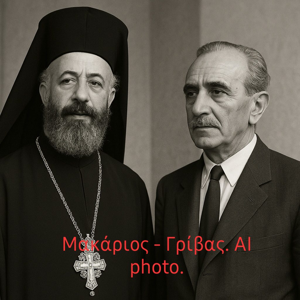 Μακάριος και Γρίβας. Η φωτογραφία δημιουργήθηκε με AI.